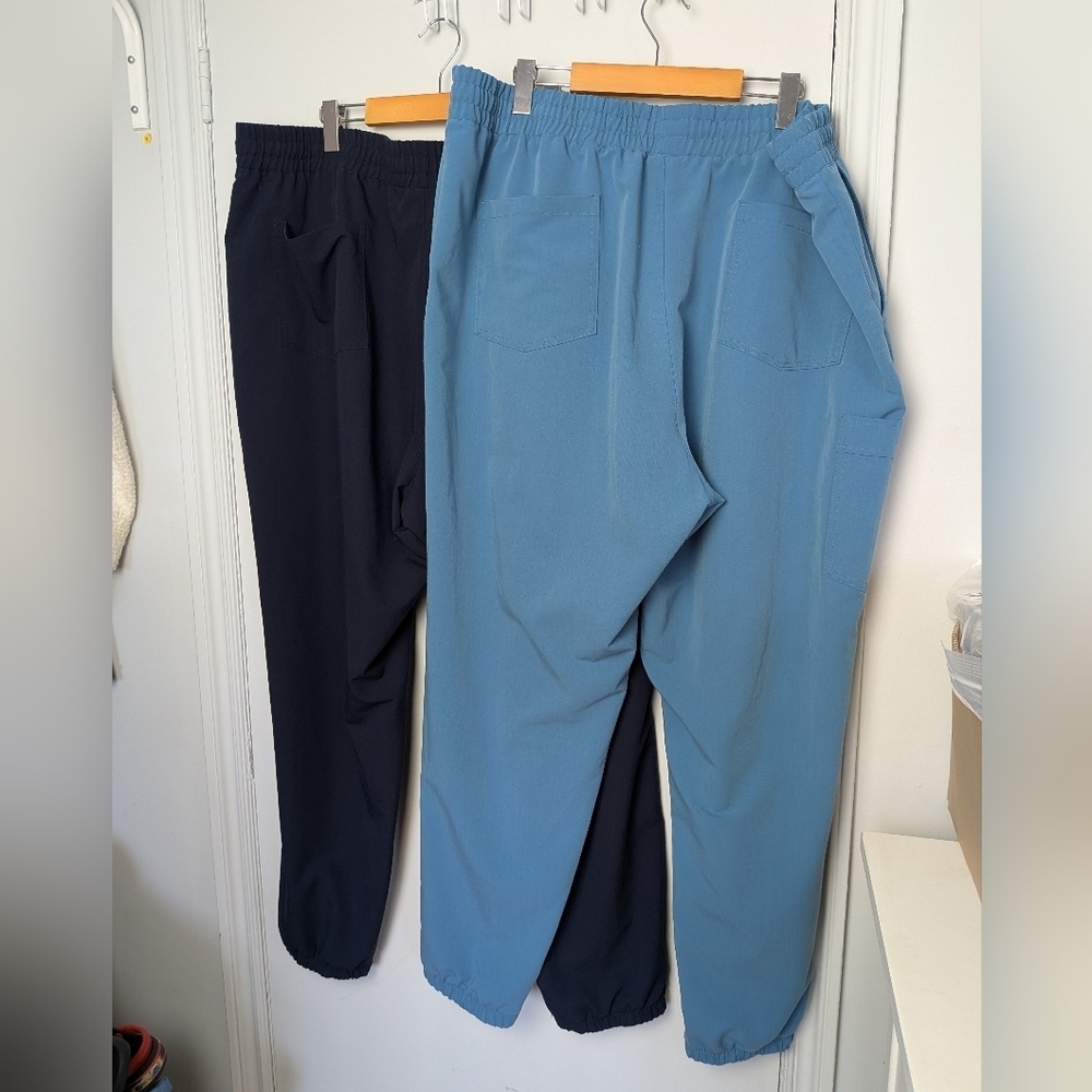 BUNDLE GARDE MALADE Scrub Pants Size 3XL Tall Turquoise And Navy Blue Loose Fit - Picture 10 of 12